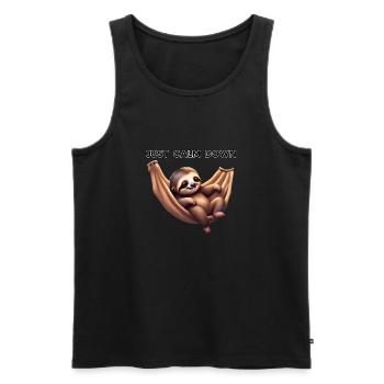 just calm down - Men's Premium Organic Tank Top - black - Front - AI Model Male 178 light (178cm)