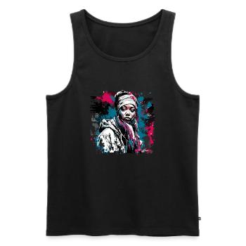 Rapper / Hip Hop / Song / Cool / Rhymes / Beat - Men's Premium Organic Tank Top - black - Front - Michal (187cm)