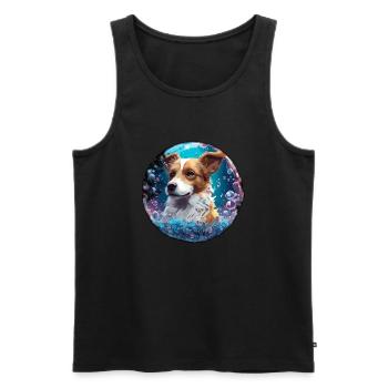 Animal dans bulle de savon / enfantin / mignon / chien - Débardeur bio Premium Homme - noir - Devant - Michal (187cm)