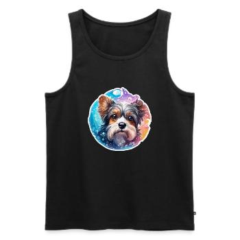 Animal dans bulle de savon / enfantin / mignon / chien - Débardeur bio Premium Homme - noir - Devant - Michal (187cm)