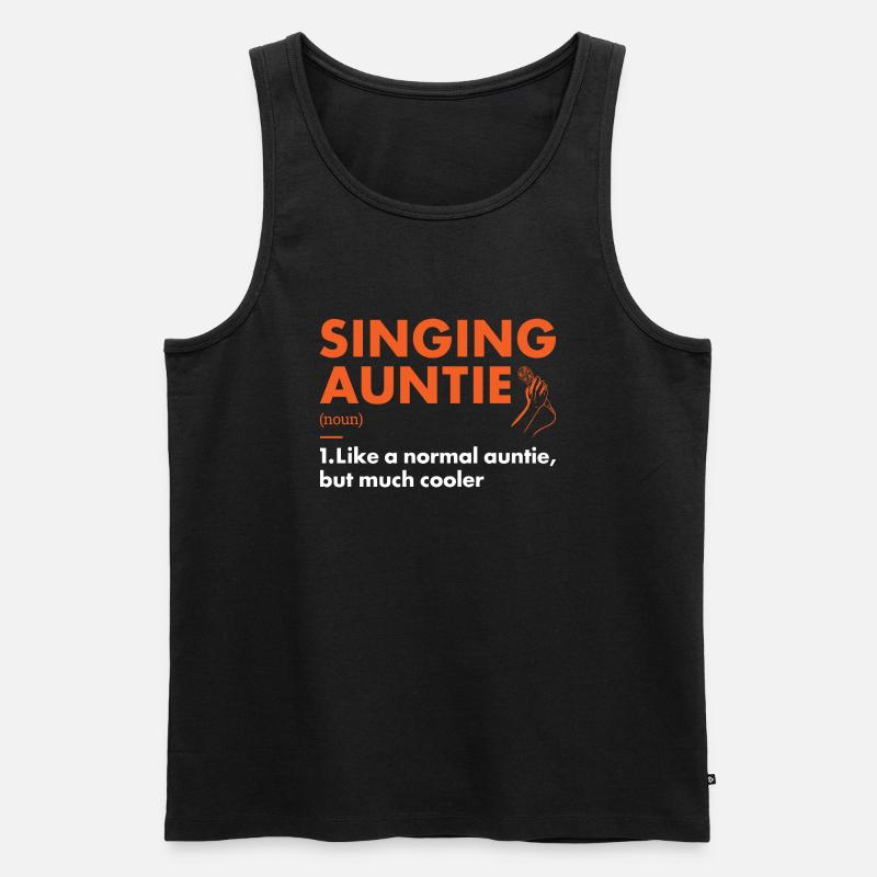 Singer Auntie Definition Singing - Männer Premium Bio Tank Top - Schwarz