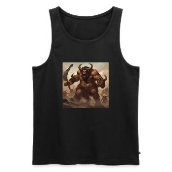 Minotauros - Männer Premium Bio Tank Top - Schwarz - Vorne - Michal (187cm)