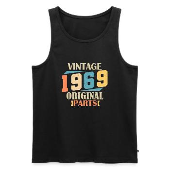Monat 1969. 1969 Geburtstagsgeschenk. 55 Jahre Birt - Männer Premium Bio Tank Top - Schwarz - Vorne - Michal (187cm)