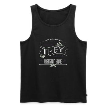 planets believe physics night sky colors astronomy - Männer Premium Bio Tank Top - Schwarz - Vorne - Michal (187cm)