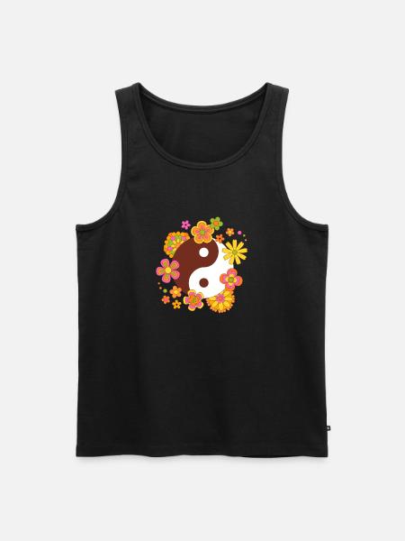 Fleur Yin Yang - Débardeur bio Premium Homme - noir