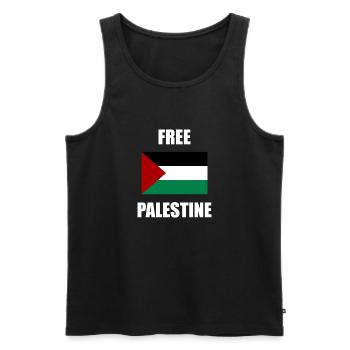 Palestine libre - Débardeur bio Premium Homme - noir - Devant - AI Model Male 178 light (178cm)