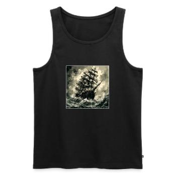 Ship / Boat / Anchor / Sea / Ocean / Captain - Men's Premium Organic Tank Top - black - Front - Michal (187cm)