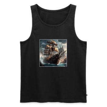 Ship / Boat / Anchor / Sea / Ocean / Captain - Men's Premium Organic Tank Top - black - Front - Michal (187cm)