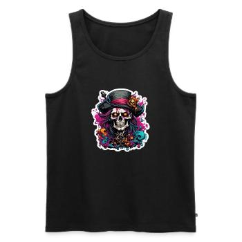 Pirate / Ahoy / Anchor / Captain / Skull / Rum - Men's Premium Organic Tank Top - black - Front - AI Model Male 178 light (178cm)