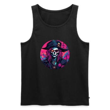 Pirate / Ahoy / Anchor / Captain / Skull / Rum - Men's Premium Organic Tank Top - black - Front - AI Model Male 178 light (178cm)