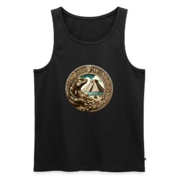 Die Urzeit der Maya - Männer Premium Bio Tank Top - Schwarz - Vorne - AI Model Male 178 light (178cm)