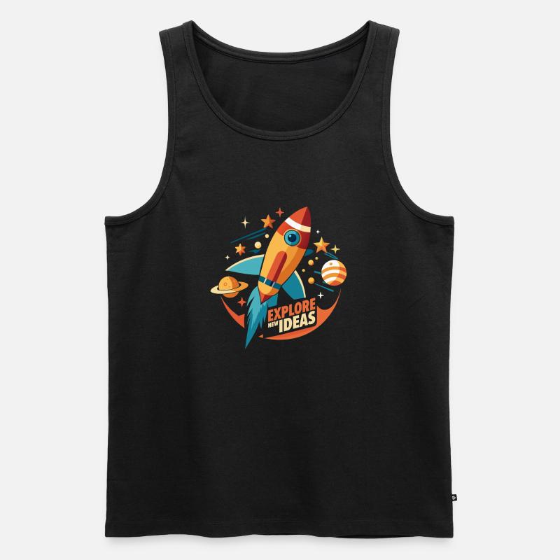 ROCKET. EXPLORE NEW IDEAS - Men's Premium Organic Tank Top - black