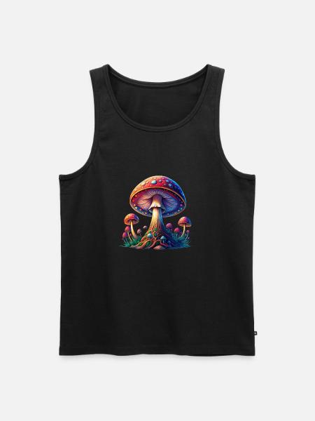 MUSHROOM - Men's Premium Organic Tank Top - black