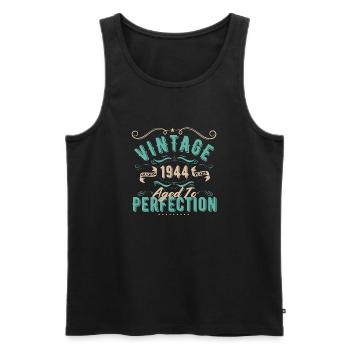 Jahrgang 1944 - 1944 Geburtstagsgeschenk - Männer Premium Bio Tank Top - Schwarz - Vorne - Michal (187cm)