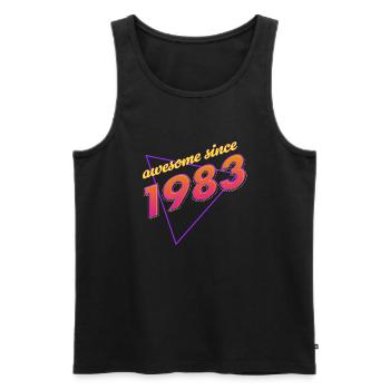 Rétro - Awesome since 1983 - Débardeur bio Premium Homme - noir - Devant - AI Model Male 178 light (178cm)