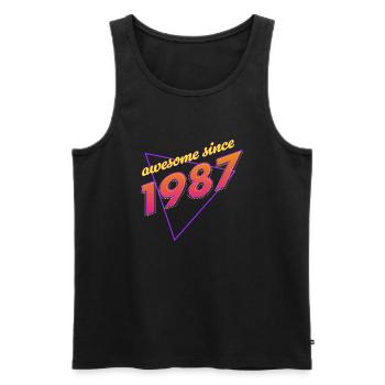 Rétro - Awesome since 1987 - Débardeur bio Premium Homme - noir - Devant - AI Model Male 178 light (178cm)