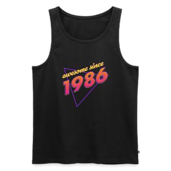 Rétro - Awesome since 1986 - Débardeur bio Premium Homme - noir - Devant - AI Model Male 178 light (178cm)