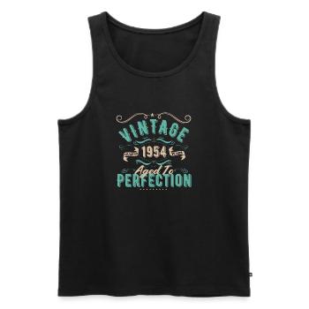 Jahrgang 1954 - 1954 Geburtstagsgeschenk - Männer Premium Bio Tank Top - Schwarz - Vorne - Michal (187cm)