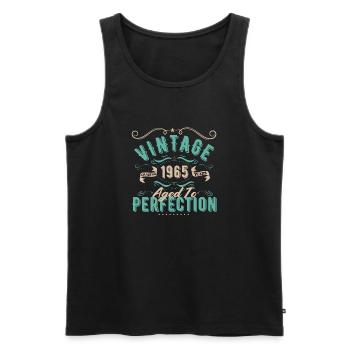 Jahrgang 1965 - 1965 Geburtstagsgeschenk - Männer Premium Bio Tank Top - Schwarz - Vorne - Michal (187cm)