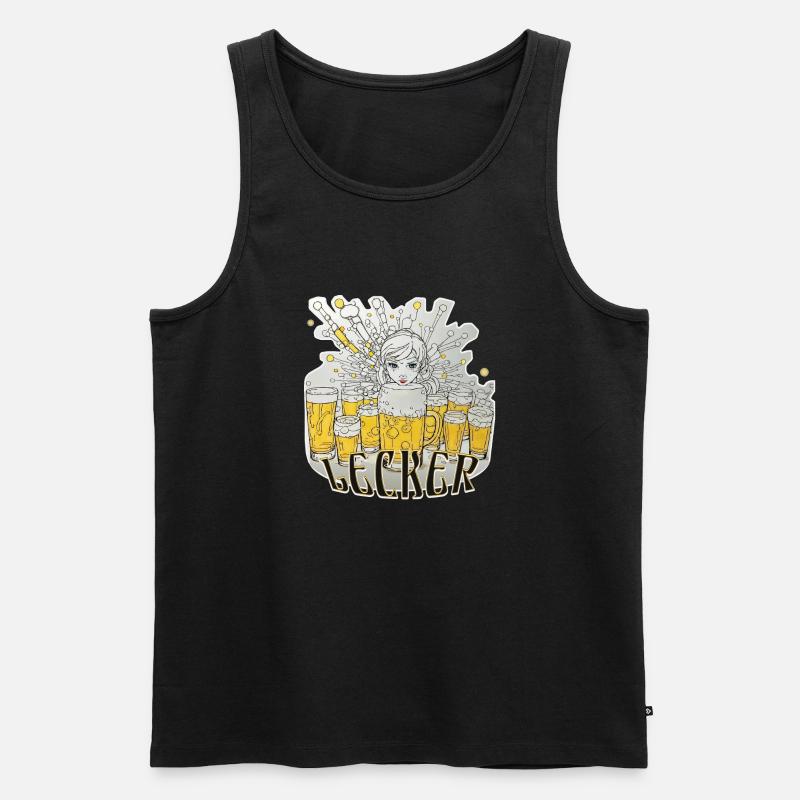 Lecker Bier - Männer Premium Bio Tank Top - Schwarz