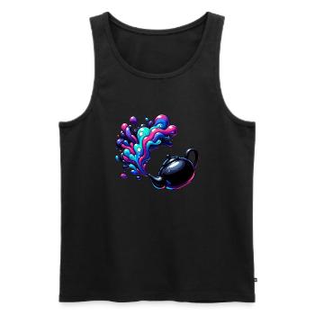 Magical Cosmic Teapot - Men's Premium Organic Tank Top - black - Front - AI Model Male 178 light (178cm)