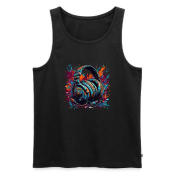 Headphones / Audio / Music / Sound / Cool - Men's Premium Organic Tank Top - black - Front - AI Model Male 178 light (178cm)
