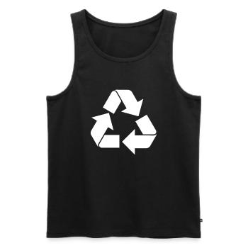 Logo de recyclage Symbole de recyclage Jour de la Terre Garçons - Débardeur bio Premium Homme - noir - Devant - AI Model Male 178 light (178cm)