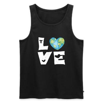 Amour Terre Cœur - Débardeur bio Premium Homme - noir - Devant - Michal (187cm)