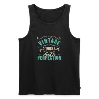 Jahrgang 1968 - 1968 Geburtstagsgeschenk - Männer Premium Bio Tank Top - Schwarz - Vorne - Michal (187cm)