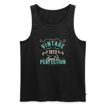 Jahrgang 1972 - 1972 Geburtstagsgeschenk - Männer Premium Bio Tank Top - Schwarz - Vorne - AI Model Male 178 light (178cm)