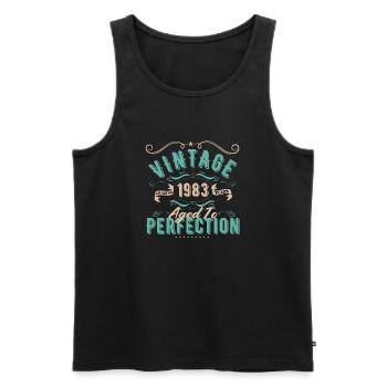 Vintage 1983 - 1983 Birthday Gift - Men's Premium Organic Tank Top - black - Front - Michal (187cm)