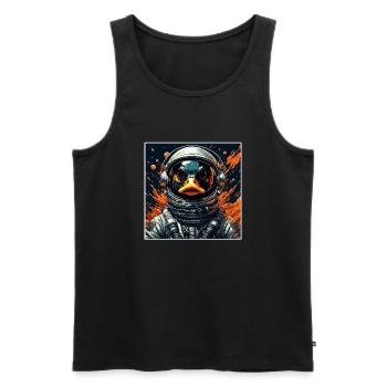 Astronaut / Space / Animal / Duck / Spaceship - Men's Premium Organic Tank Top - black - Front - Michal (187cm)