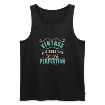Vintage 2003 - 2003 Birthday Gift - Men's Premium Organic Tank Top - black - Front - Michal (187cm)