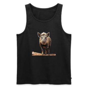 Iberico pork is a real treat - Men's Premium Organic Tank Top - black - Front - AI Model Male 178 light (178cm)