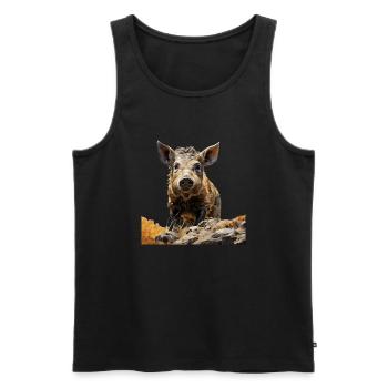 The pigs of Iberico - Men's Premium Organic Tank Top - black - Front - AI Model Male 178 light (178cm)