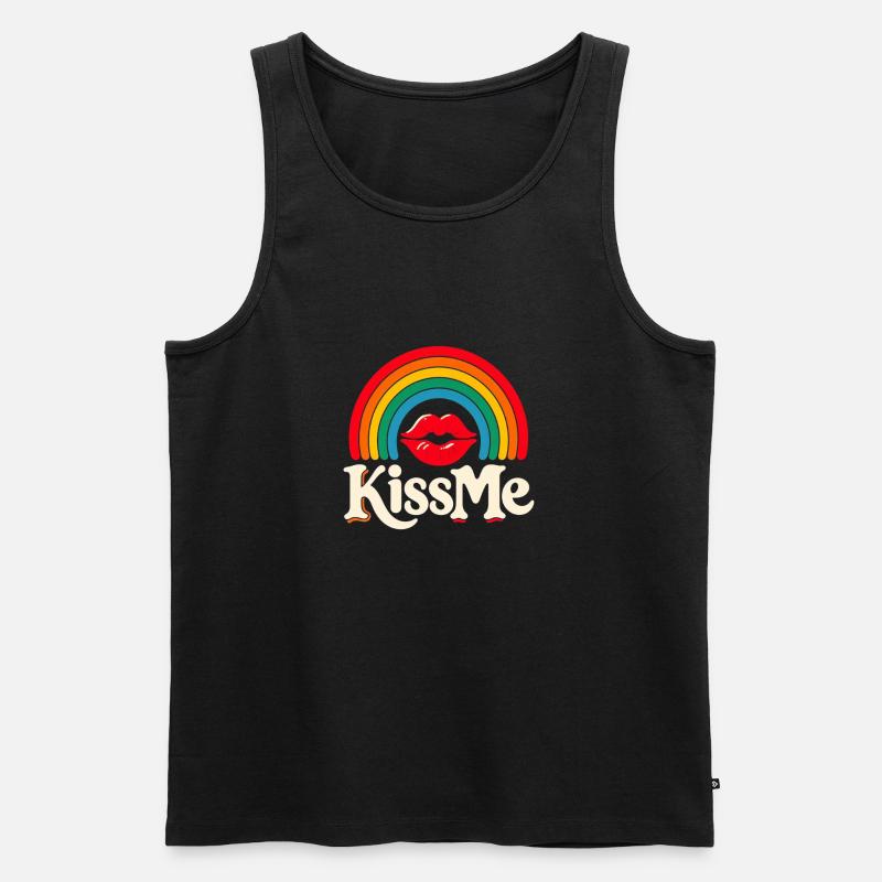 Küss mich LGBT - Männer Premium Bio Tank Top - Schwarz