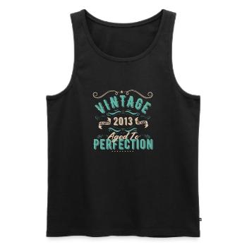 Jahrgang 2013 - 2013 Geburtstagsgeschenk - Männer Premium Bio Tank Top - Schwarz - Vorne - Michal (187cm)