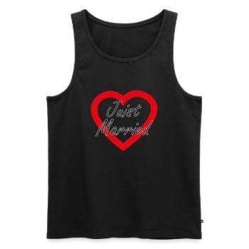 Juist Married Herz - Männer Premium Bio Tank Top - Schwarz - Vorne - AI Model Male 178 light (178cm)