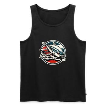 Fisch / Tier / Aquarium / Wasser / Teich / See - Männer Premium Bio Tank Top - Schwarz - Vorne - AI Model Male 178 light (178cm)