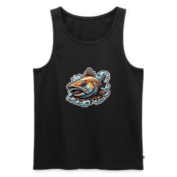 Fisch / Tier / Aquarium / Wasser / Teich / See - Männer Premium Bio Tank Top - Schwarz - Vorne - AI Model Male 178 light (178cm)