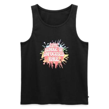 Funny Cute Bundle Of Unfocused Rage Rainbow Goth - Men's Premium Organic Tank Top - black - Front - AI Model Male 178 light (178cm)