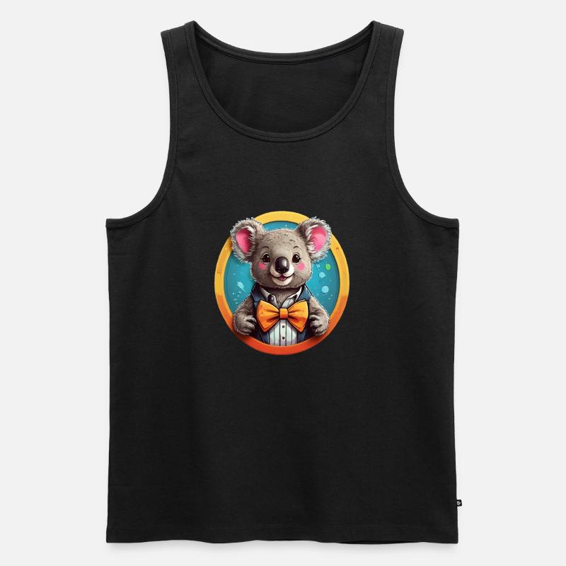 Lustiges Comic Koala - Männer Premium Bio Tank Top - Schwarz