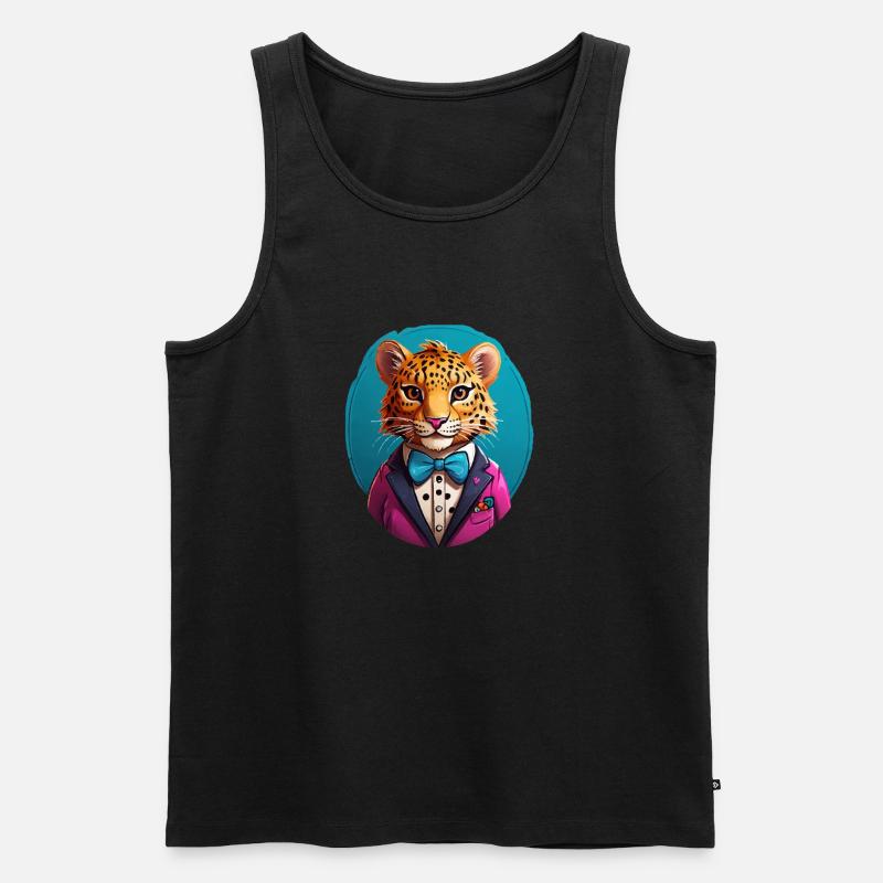 Lustiges Comic Tiger - Männer Premium Bio Tank Top - Schwarz