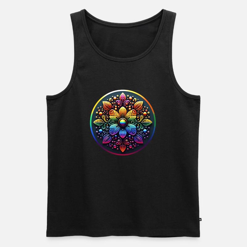 Mechanical Rainbow Flower 2 - Männer Premium Bio Tank Top - Schwarz