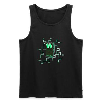 LÄCHELN MOD - Männer Premium Bio Tank Top - Schwarz - Vorne - Michal (187cm)