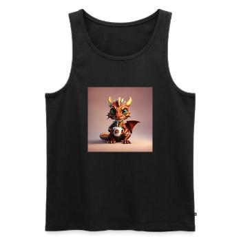 Baby Coffee Dragon - Men's Premium Organic Tank Top - black - Front - Michal (187cm)