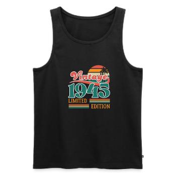 Vintage 1945 Limited Edition - Men's Premium Organic Tank Top - black - Front - Michal (187cm)