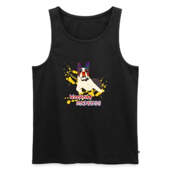 Bulldog - weekend madness - Men's Premium Organic Tank Top - black - Front - Michal (187cm)