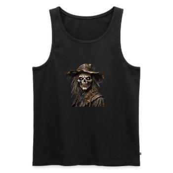 Scarecrow / Harvest Worker / Corn Field / Field - Men's Premium Organic Tank Top - black - Front - AI Model Male 178 light (178cm)