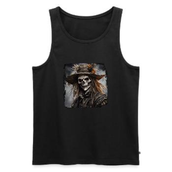 Scarecrow / Harvest Worker / Corn Field / Field - Men's Premium Organic Tank Top - black - Front - AI Model Male 178 light (178cm)